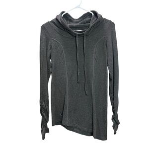 DIADORA Gray Hooded Long Sleeve Top Workout Sweater Biker Sweater size XS